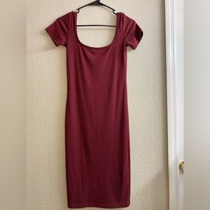 Burgundy sweater dress